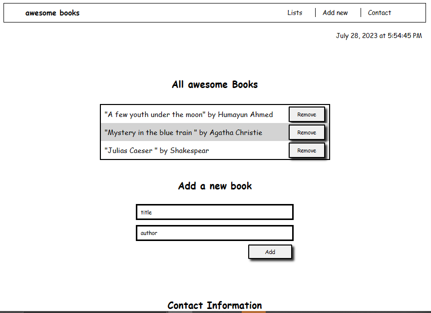 image of Awesome Books webpage